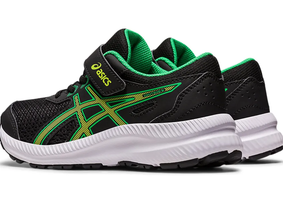 Cheap ASICS CONTEND 8 PRE-SCHOOL Black/Lime Zest