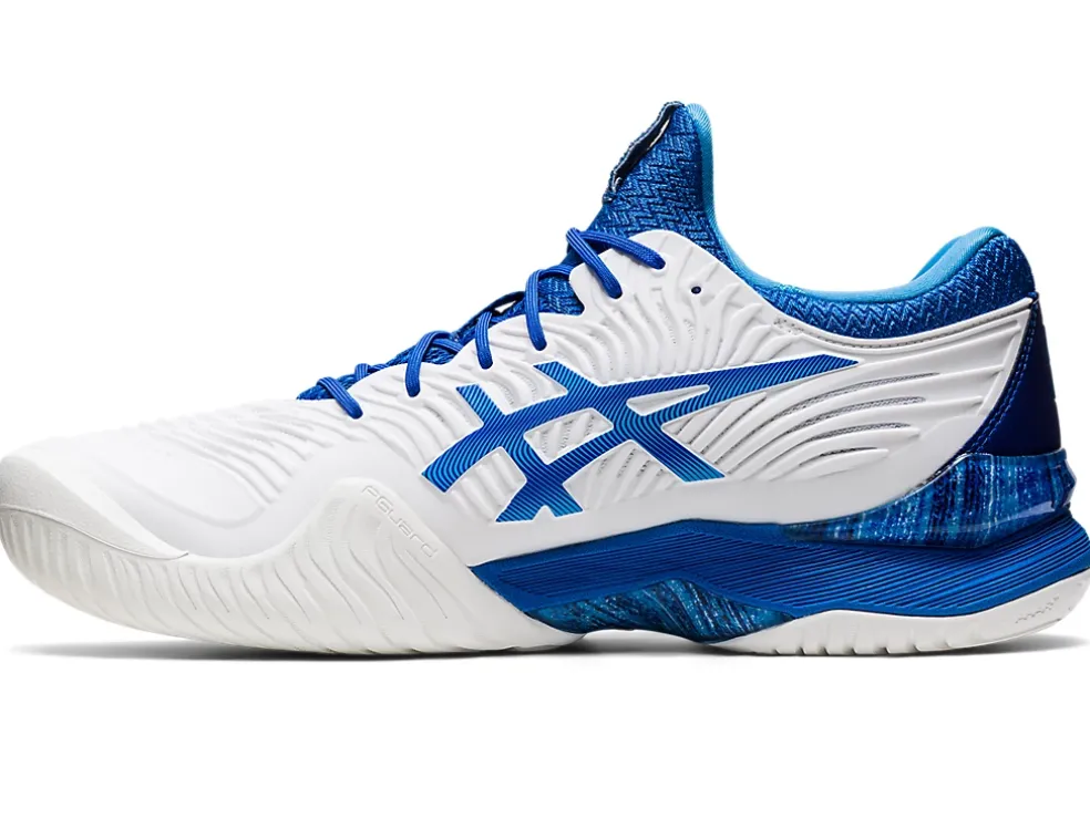 Store ASICS COURT FF NOVAK White/Tuna Blue