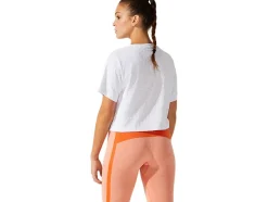 Flash Sale ASICS CROPPED LOGO JACQUARD SHORT SLEEVE Brilliant White