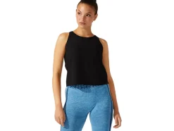 Clearance ASICS CROPPED LOGO Â JACQUARD TANK Performance Black