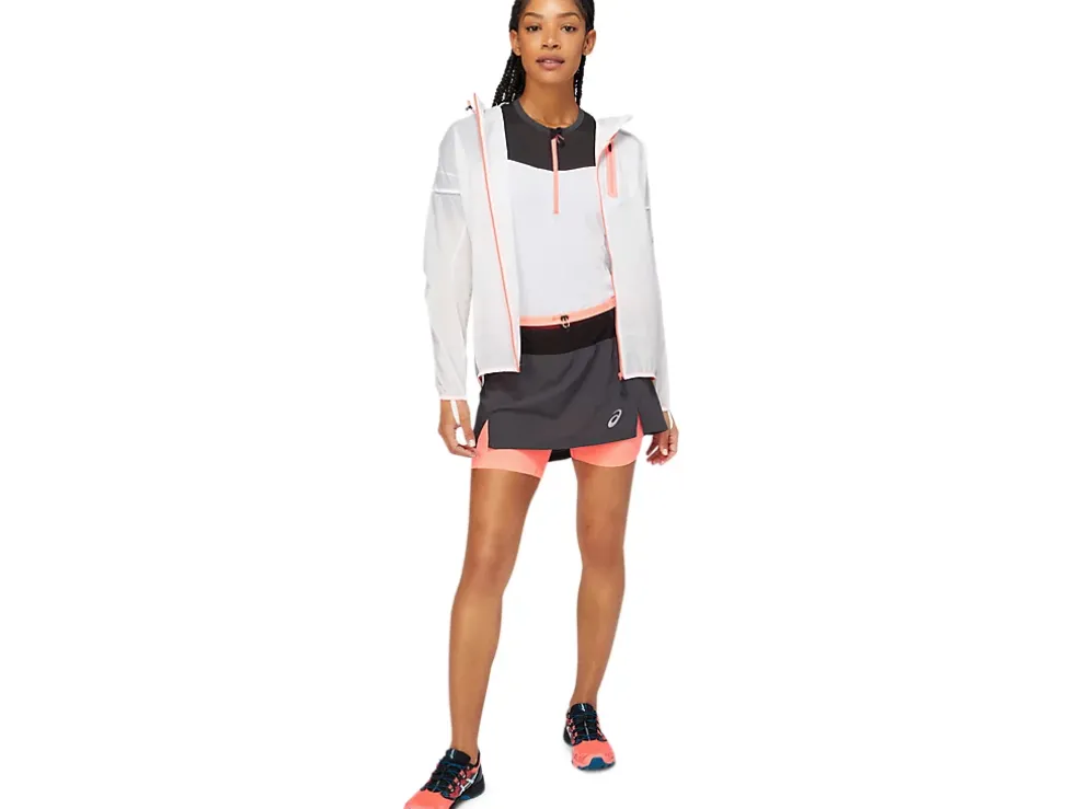 Cheap ASICS FUJITRAIL JACKET Brilliant White/Blazing Coral