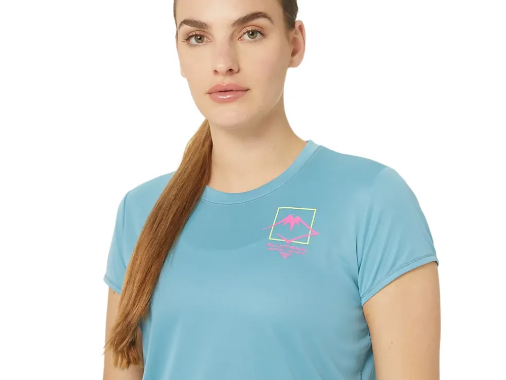 Cheap ASICS FUJITRAIL LOGO SHORT SLEEVE TOP Gris Blue