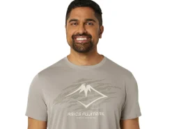 Fashion ASICS FUJITRAIL LOGO SHORT SLEEVE TOP Moonrock/Mantle Green/Oatmeal