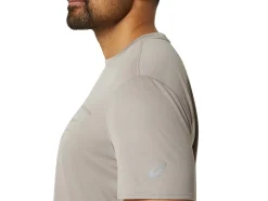 Fashion ASICS FUJITRAIL LOGO SHORT SLEEVE TOP Moonrock/Mantle Green/Oatmeal