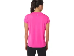 New ASICS FUJITRAIL LOGO SHORT SLEEVE TOP Pink Glo