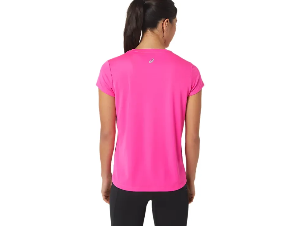 New ASICS FUJITRAIL LOGO SHORT SLEEVE TOP Pink Glo