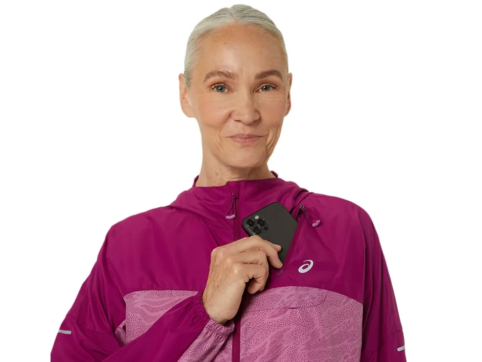 Cheap ASICS FUJITRAIL PACKABLE JACKET Soft Berry/Blackberry