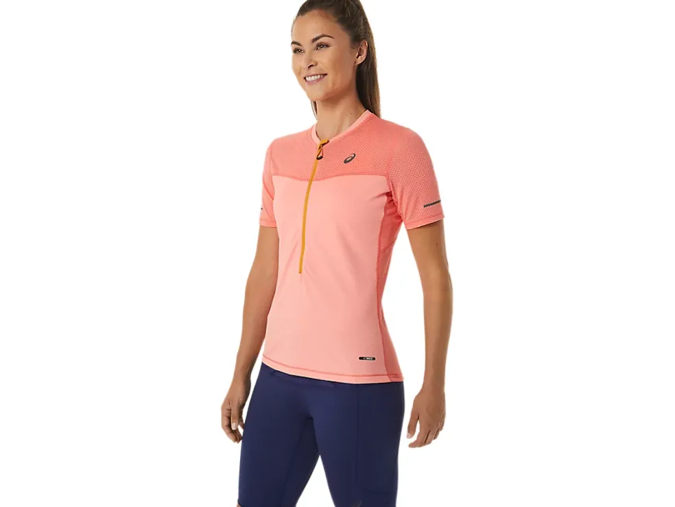 Cheap ASICS FUJITRAIL SHORT SLEEVE TOP Papaya/Guava