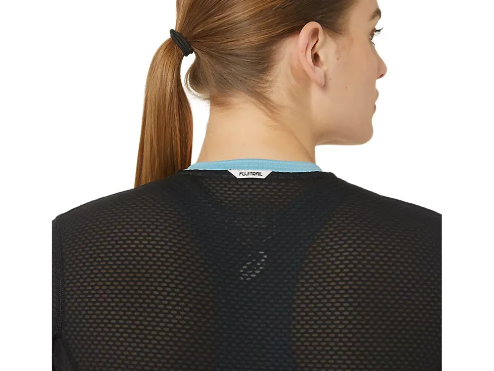 Best Sale ASICS FUJITRAIL SHORT SLEEVE TOP Performance Black/Gris Blue