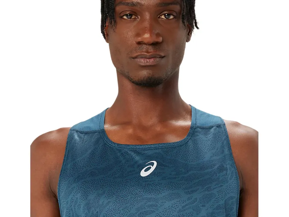 Clearance ASICS FUJITRAIL SINGLET Magnetic Blue