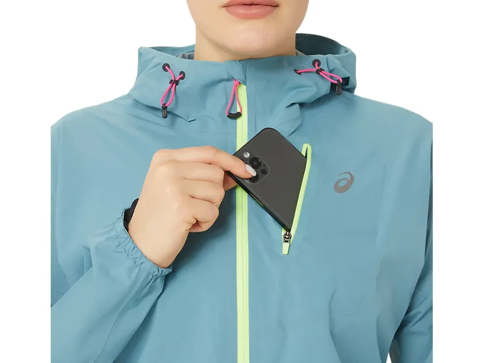 Online ASICS FUJITRAIL WATERPROOF JACKET Gris Blue