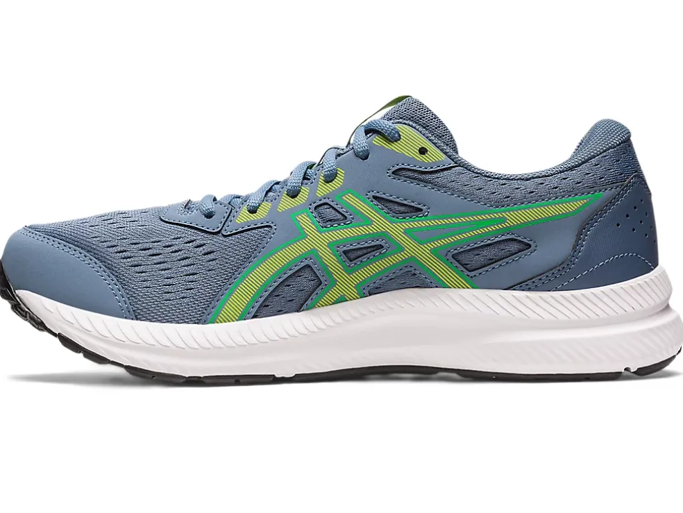 Discount ASICS GEL-CONTEND 8 Steel Blue/Lime Zest