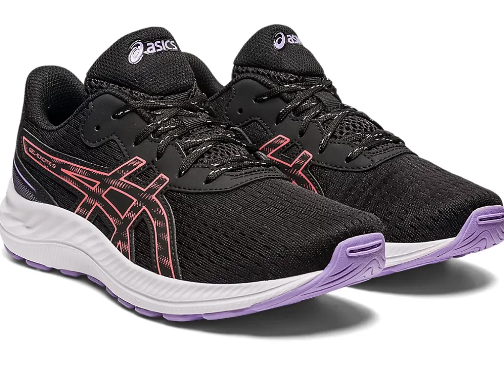 Shop ASICS GEL-EXCITE 9 GRADE SCHOOL Black/Papaya