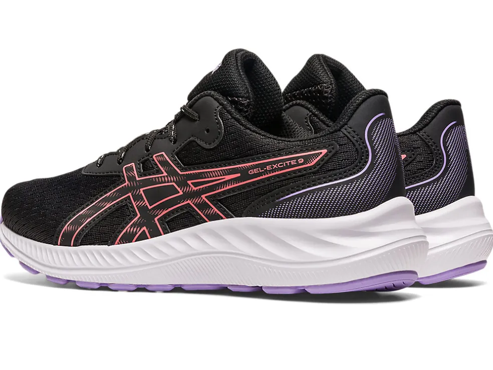 Shop ASICS GEL-EXCITE 9 GRADE SCHOOL Black/Papaya