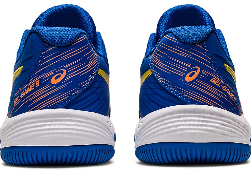 Shop ASICS GEL-GAME 9 GRADE SCHOOL Tuna Blue/Sun Peach