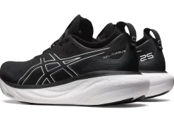 Hot ASICS GEL-NIMBUS 25 EXTRA WIDE Black/Pure Silver