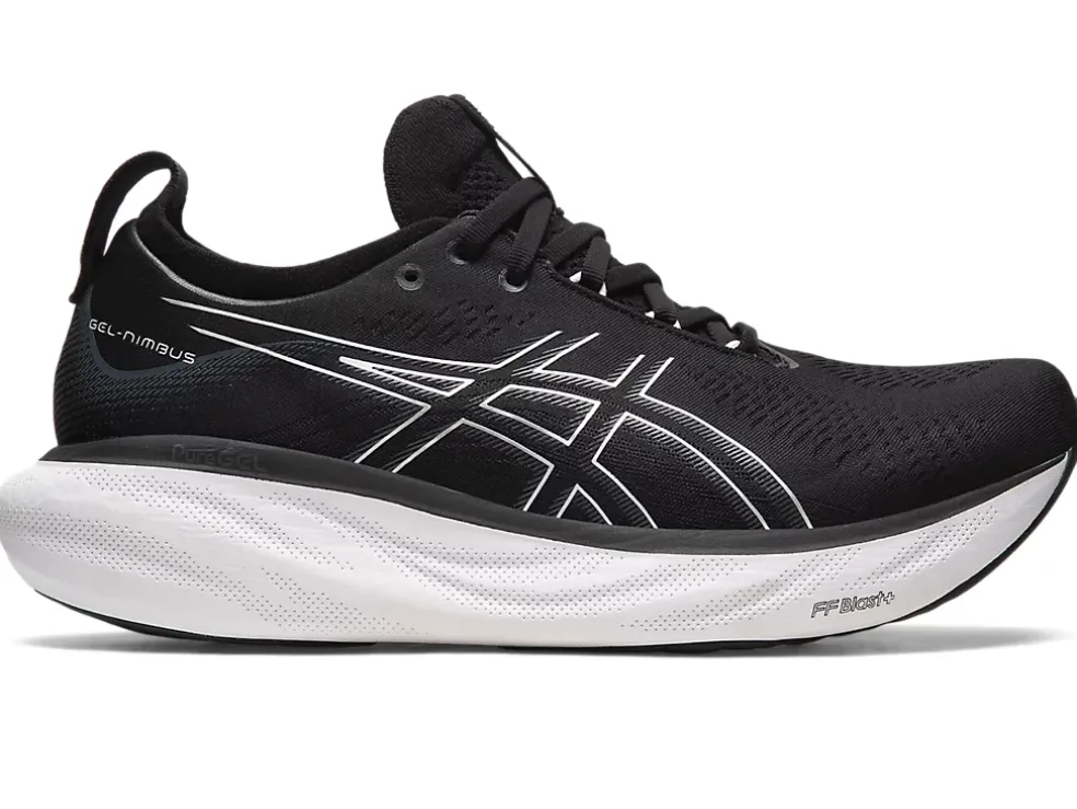 New ASICS GEL-NIMBUS 25 WIDE Black/Pure Silver