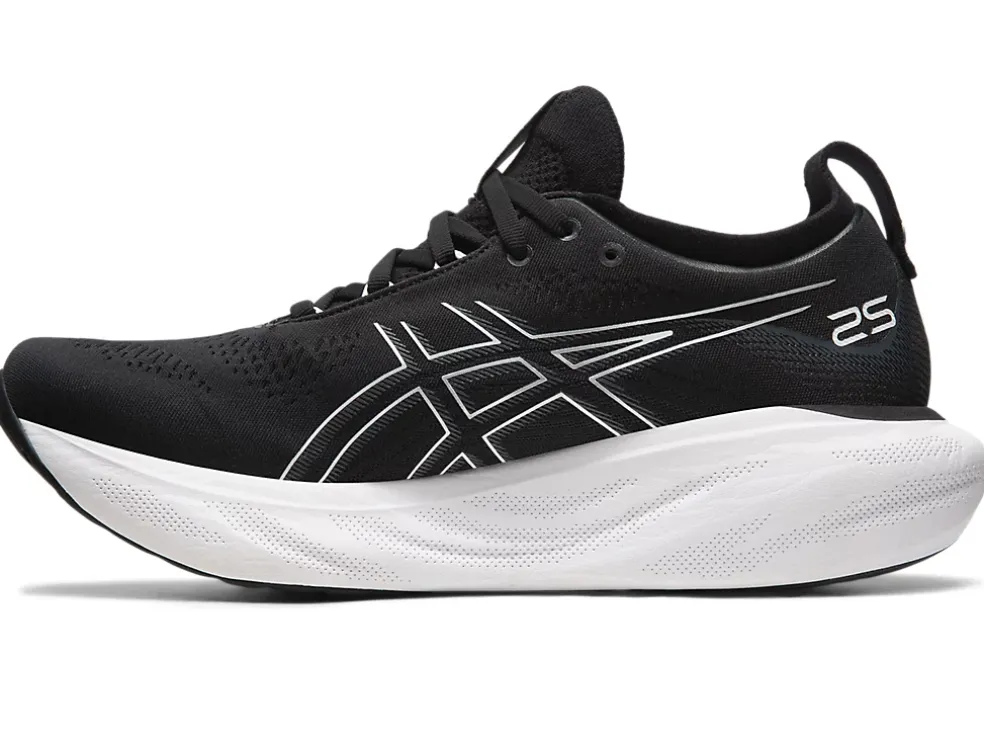 New ASICS GEL-NIMBUS 25 WIDE Black/Pure Silver