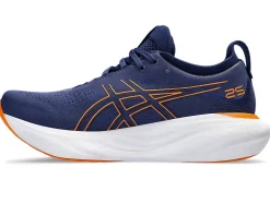 New ASICS GEL-NIMBUS 25 WIDE Deep Ocean/Bright Orange