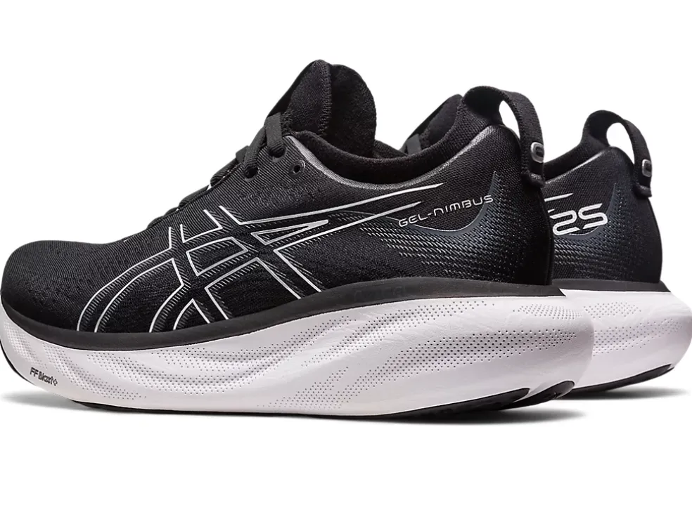 Shop ASICS GEL-NIMBUS 25 WIDE Black/Pure Silver