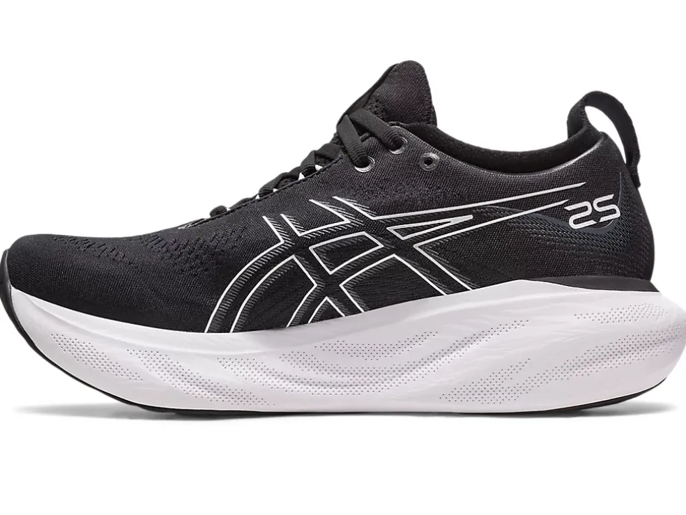 Shop ASICS GEL-NIMBUS 25 WIDE Black/Pure Silver