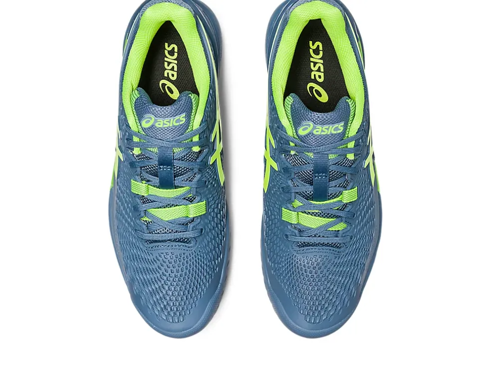 Shop ASICS GEL-RESOLUTION 9 Steel Blue/Hazard Green