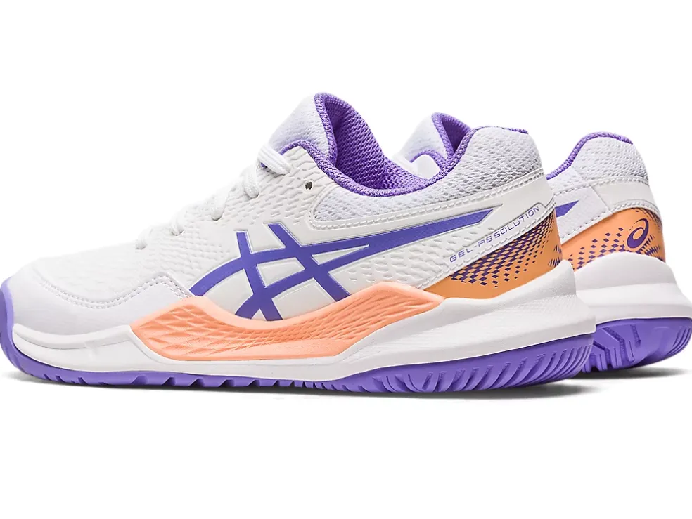 Cheap ASICS GEL-RESOLUTION 9 GRADE SCHOOL White/Amethyst