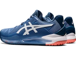Clearance ASICS GEL-RESOLUTION 8 WIDE Blue Harmony/White