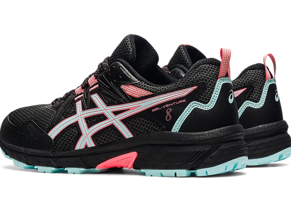 New ASICS GEL-VENTURE 8 WIDE Black/Clear Blue