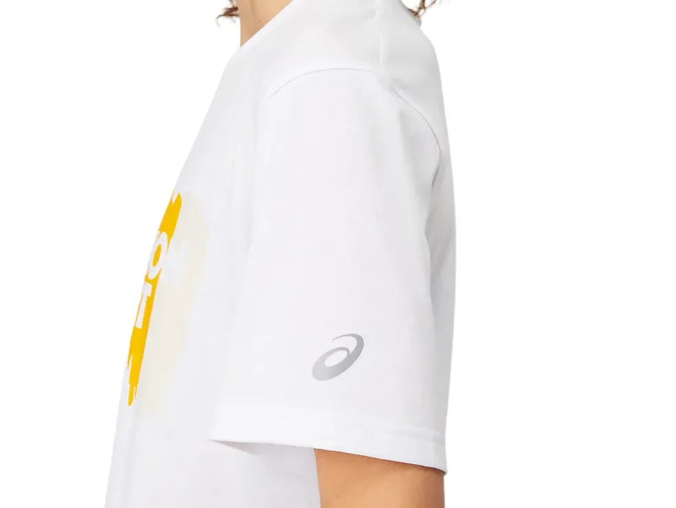 Hot ASICS GRAPHIC SHORT SLEEVE TOP Brilliant White