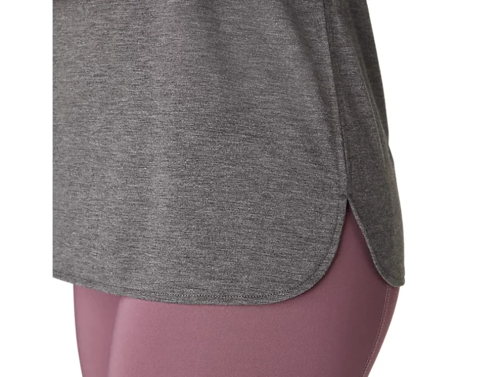 Hot ASICS HEATHER VNECK TOP Dark Grey Heather