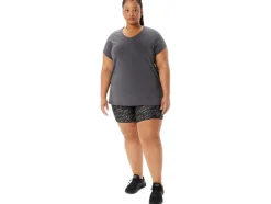 Hot ASICS HEATHER VNECK TOP Dark Grey Heather