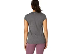 Hot ASICS HEATHER VNECK TOP Dark Grey Heather