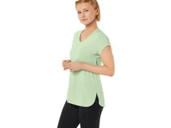 Cheap ASICS HEATHER VNECK TOP Whisper Green Heather