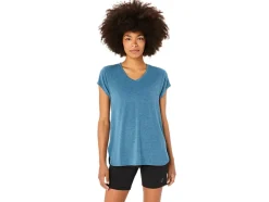Outlet ASICS HEATHER VNECK TOP Gloomy Sea Heather