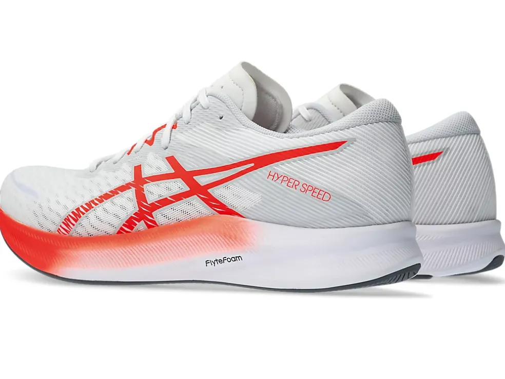 New ASICS HYPER SPEED 3 White/Sunrise Red