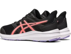 New ASICS JOLT 4 GRADE SCHOOL Black/Papaya