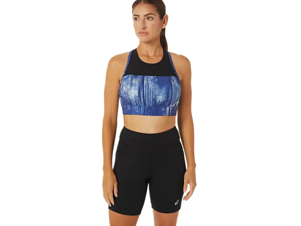 Fashion ASICS KATE STRAPPY BRA Tie Dye Grand Shark/Performance Black