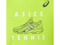Shop ASICS KIDS; TENNIS GRAPHIC SHORT SLEEVE TOP Hazard Green