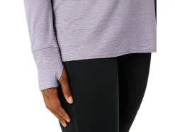Hot ASICS LONG SLEEVE HEATHER TOP Dusk Violet Heather