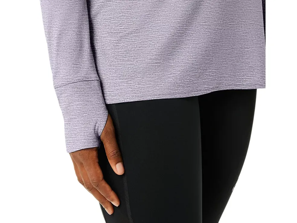 Hot ASICS LONG SLEEVE HEATHER TOP Dusk Violet Heather