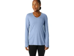 Discount ASICS LONG SLEEVE HEATHER TOP Blue Bliss Heather