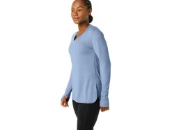 Discount ASICS LONG SLEEVE HEATHER TOP Blue Bliss Heather
