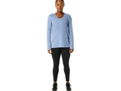 Discount ASICS LONG SLEEVE HEATHER TOP Blue Bliss Heather