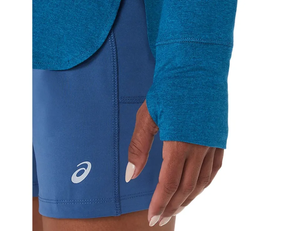 Sale ASICS LONG SLEEVE HEATHER TOP Deep Sea Teal Heather