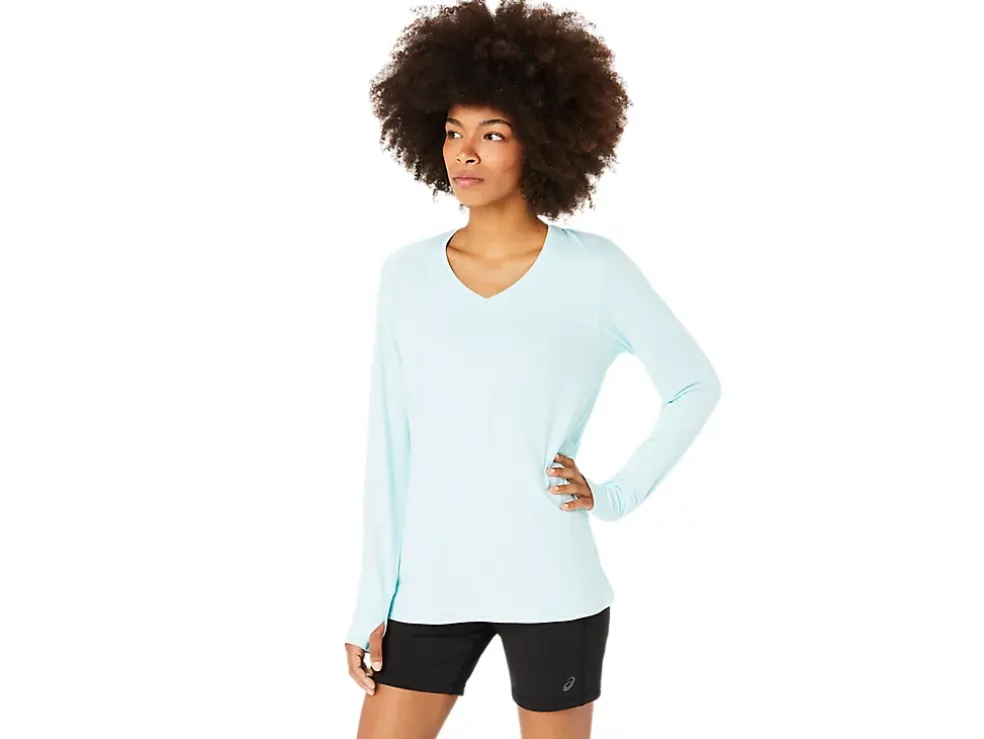Best Sale ASICS LONG SLEEVE HEATHER TOP Aquamarine Heather