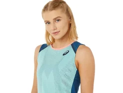 Sale ASICS MATCH TANK Oasis Green/Light Indigo