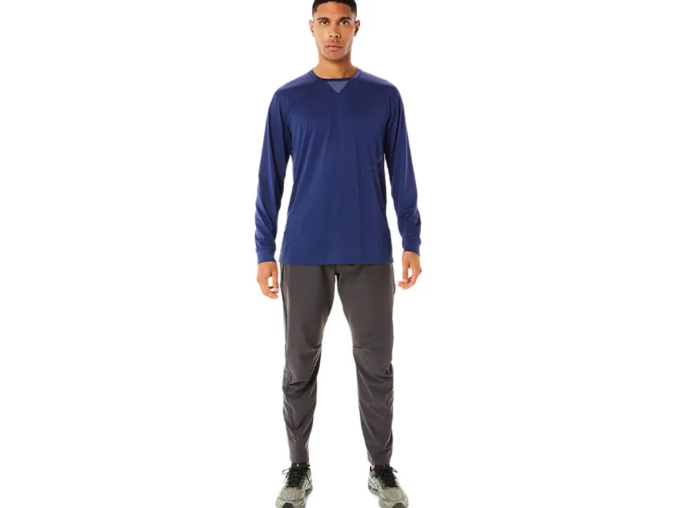 Flash Sale ASICS MEN ACTIBREEZE COOLING JACQUARD LONG SLEEVE TOP Deep Ocean