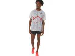 Best ASICS MEN CJ-LINE LIGHT SHORT SLEEVE TOP Glacier Grey/Electric Red