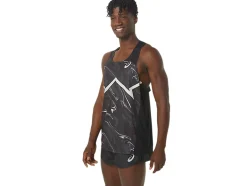 Shop ASICS MEN CJ-LINE LIGHT SINGLET Performance Black/Whisper Green